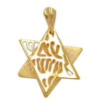 Gold Filled Shema Star of David Pendant
